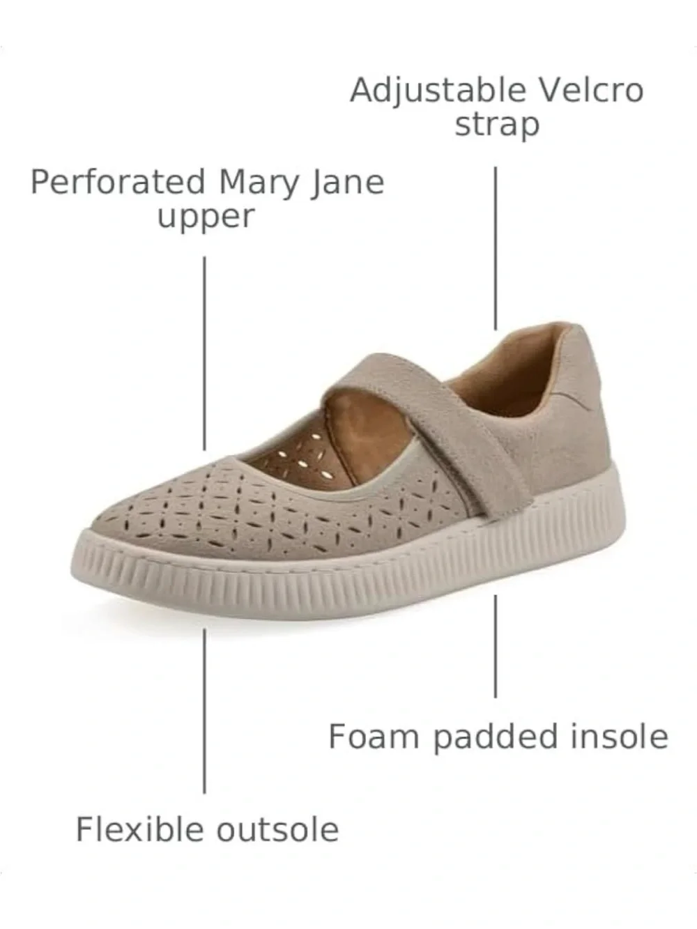 White Mountain Ivory Tan Mary Jane Sneakers Shoes 7.5 W37202 Worn Once